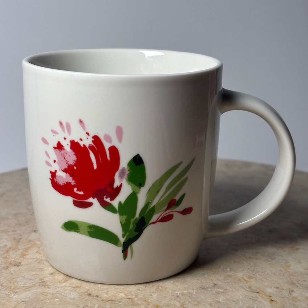 Tag Holiday Mug Merry Everything Happy‎ Always Red Floral Christmas